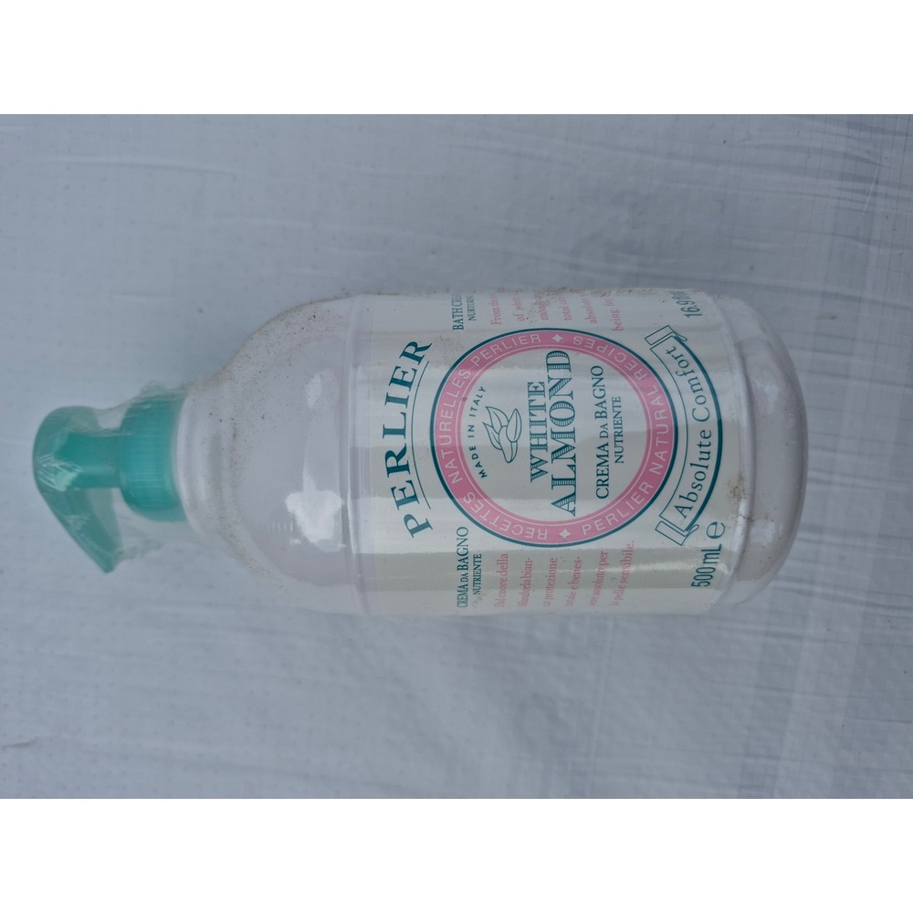 Perlier White Almond Nurturing Bath Cream 16.9 fl oz 500ml Made in Italy Pump